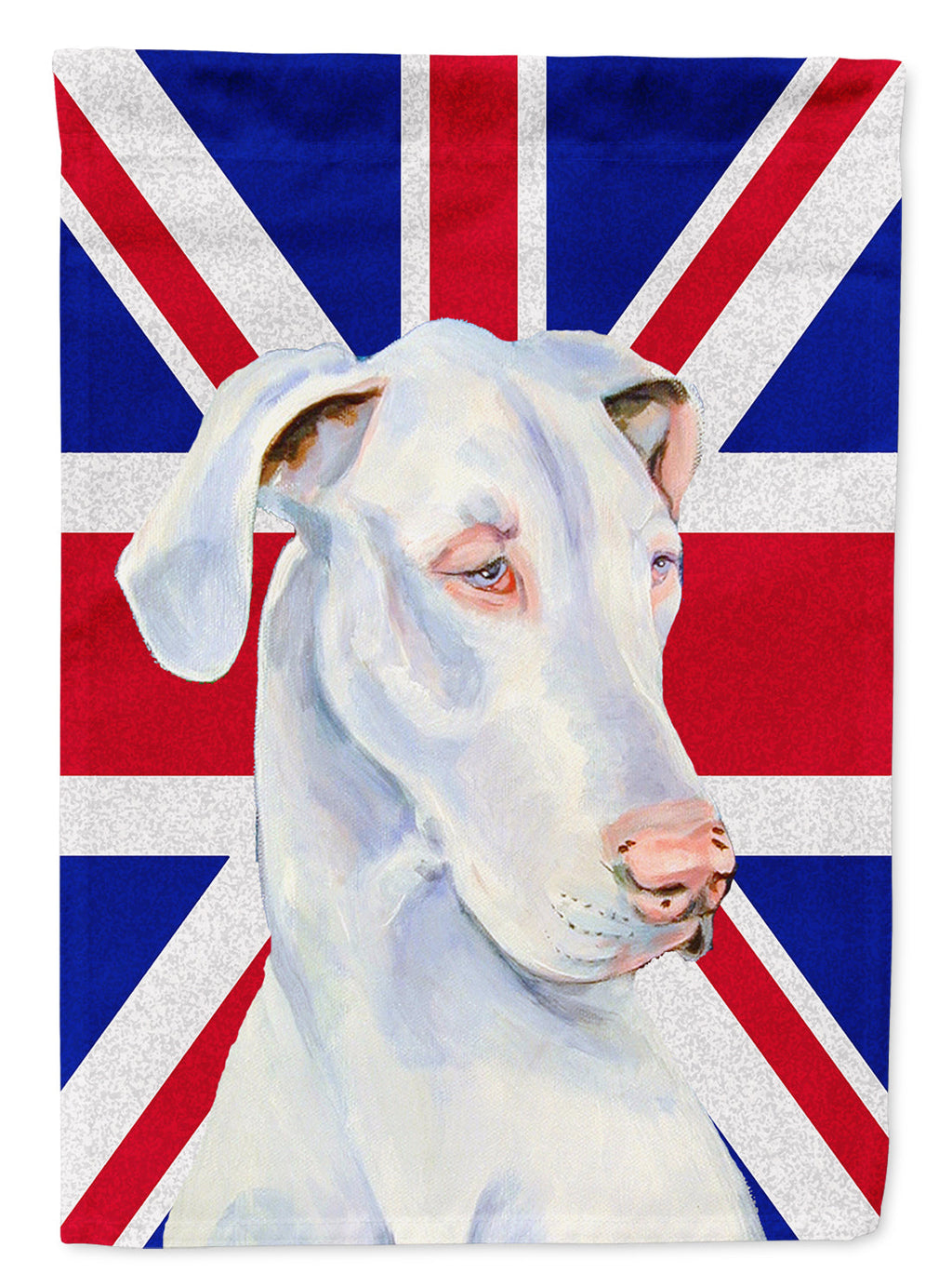 Great Dane with English Union Jack British Flag House Flag 28x40 Porch Sleeve Pole Decorative Outside Yard Banner Artwork Wall Hanging, Polyester