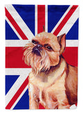 Brussels Griffon with English Union Jack British Flag House Flag 28x40 Porch Sleeve Pole Decorative Outside Yard Banner Artwork Wall Hanging, Polyester