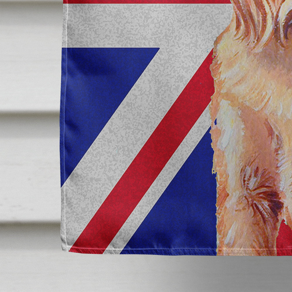 Brussels Griffon with English Union Jack British Flag House Flag 28x40 Porch Sleeve Pole Decorative Outside Yard Banner Artwork Wall Hanging, Polyester