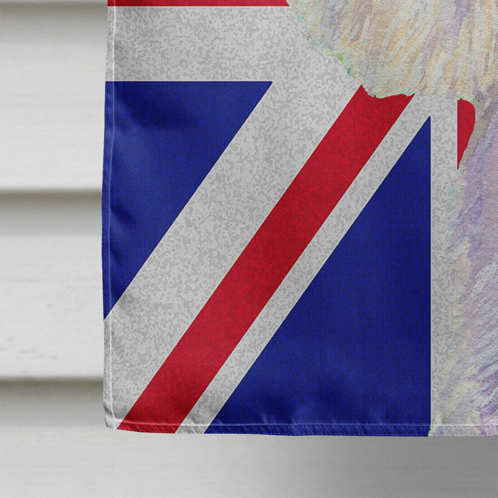 Westie with English Union Jack British Flag House Flag 28x40 Porch Sleeve Pole Decorative Outside Yard Banner Artwork Wall Hanging, Polyester
