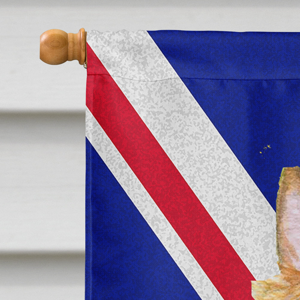 Silky Terrier with English Union Jack British Flag House Flag 28x40 Porch Sleeve Pole Decorative Outside Yard Banner Artwork Wall Hanging, Polyester