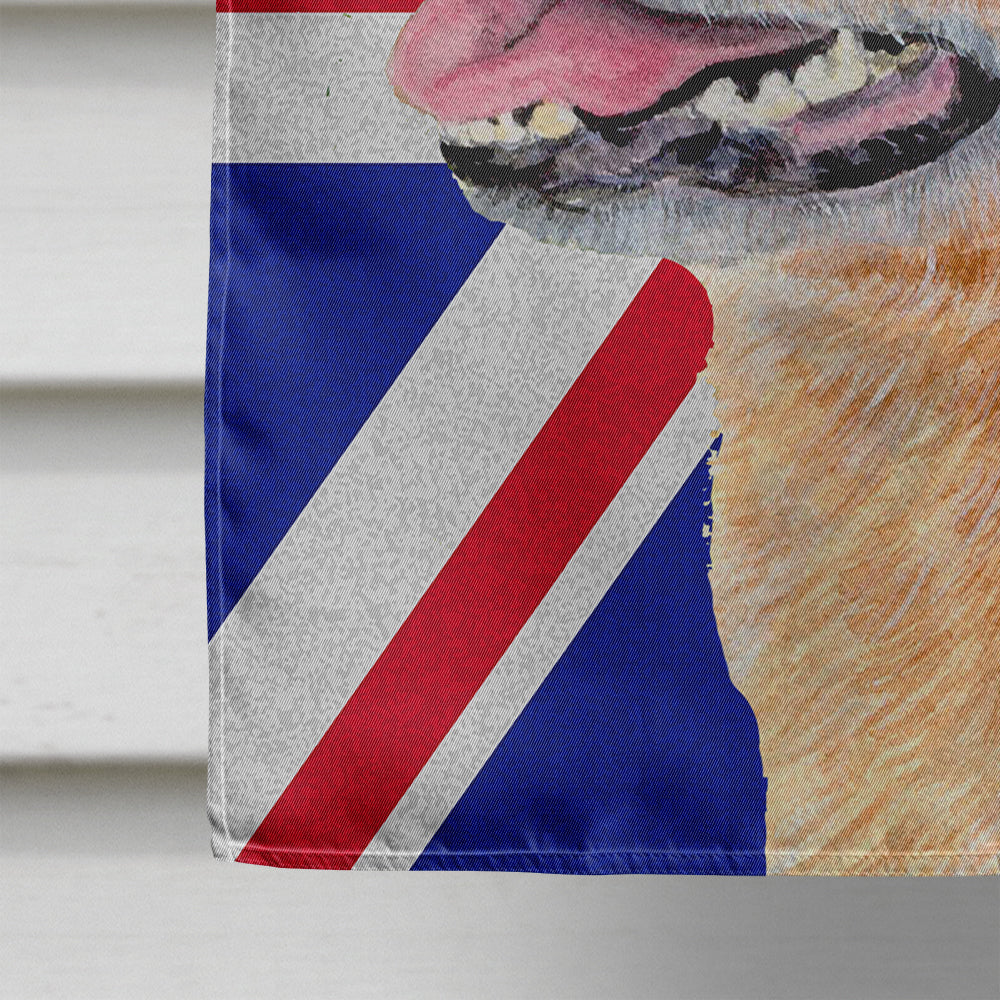 Australian Cattle Dog with English Union Jack British Flag House Flag 28x40 Porch Sleeve Pole Decorative Outside Yard Banner Artwork Wall Hanging, Polyester