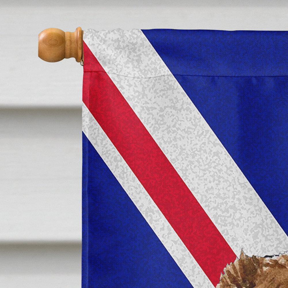 Australian Shepherd with English Union Jack British Flag House Flag 28x40 Porch Sleeve Pole Decorative Outside Yard Banner Artwork Wall Hanging, Polyester