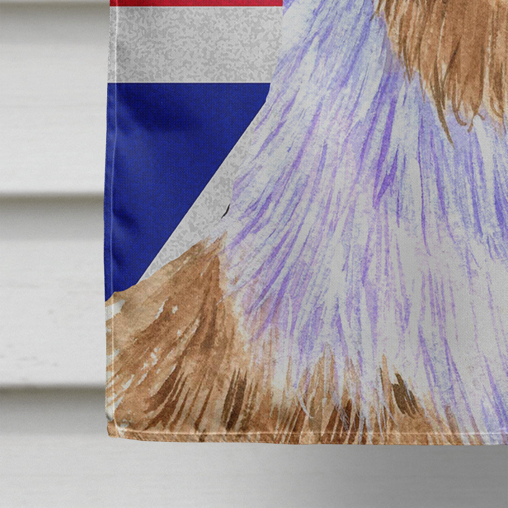 Australian Shepherd with English Union Jack British Flag House Flag 28x40 Porch Sleeve Pole Decorative Outside Yard Banner Artwork Wall Hanging, Polyester