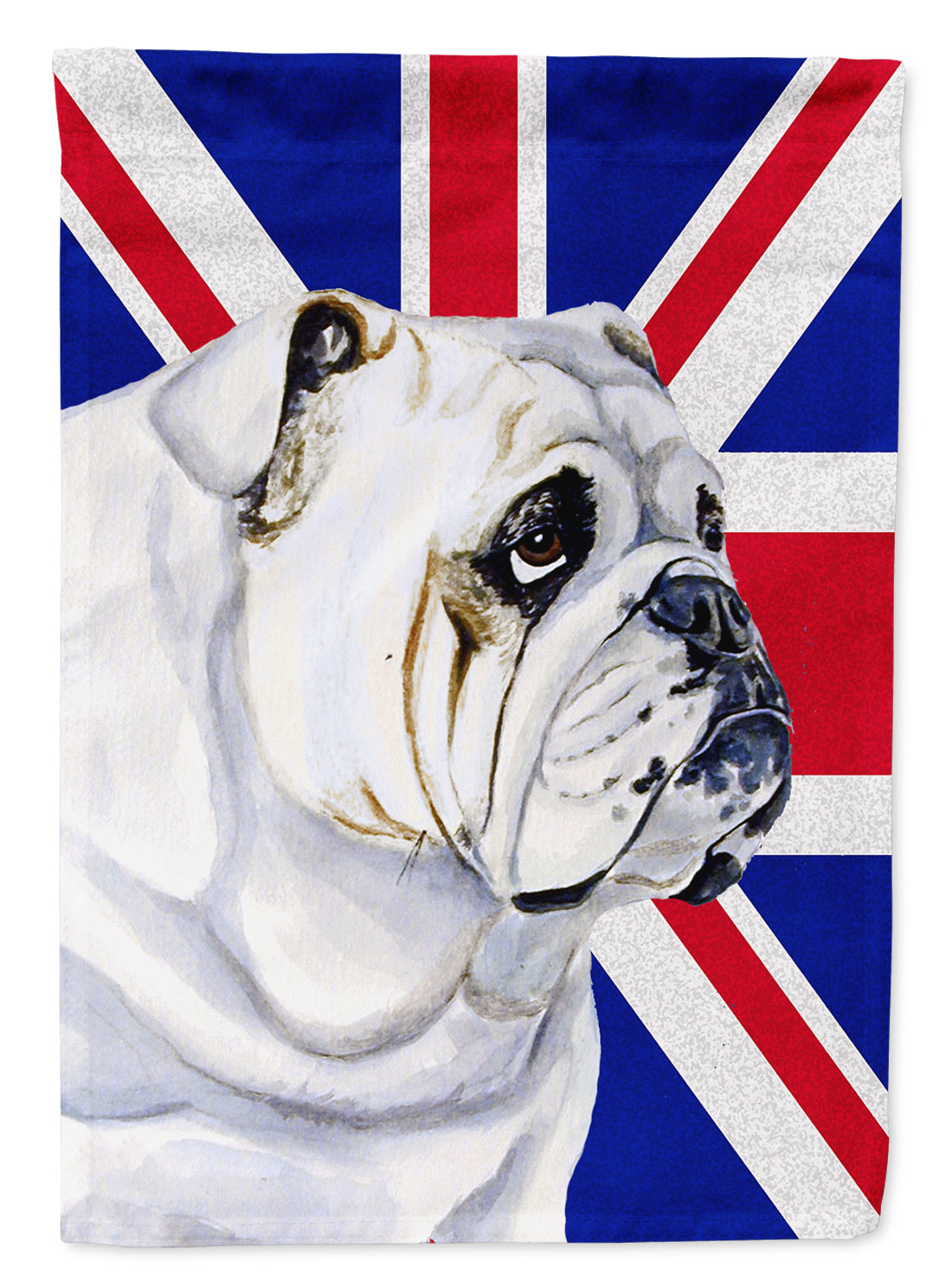 English Bulldog with English Union Jack British Flag House Flag 28x40 Porch Sleeve Pole Decorative Outside Yard Banner Artwork Wall Hanging, Polyester