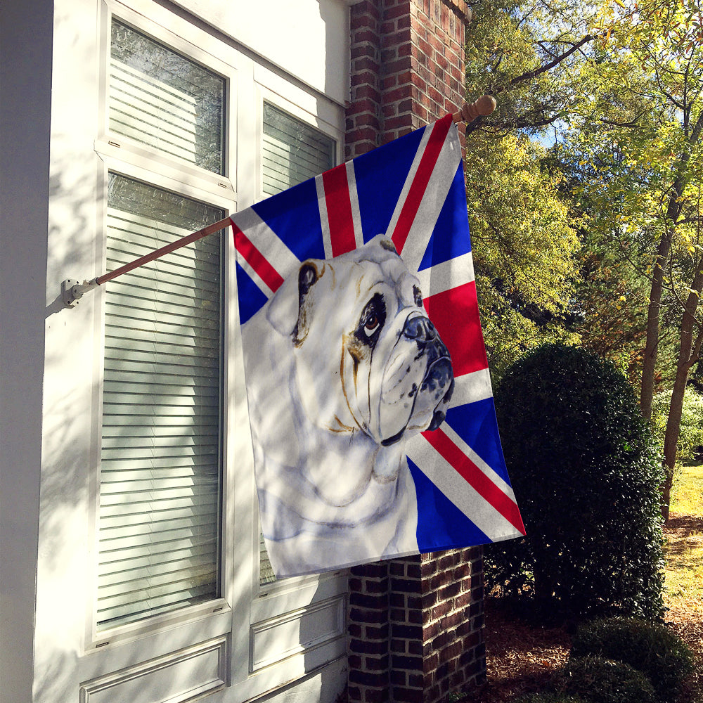 English Bulldog with English Union Jack British Flag House Flag 28x40 Porch Sleeve Pole Decorative Outside Yard Banner Artwork Wall Hanging, Polyester