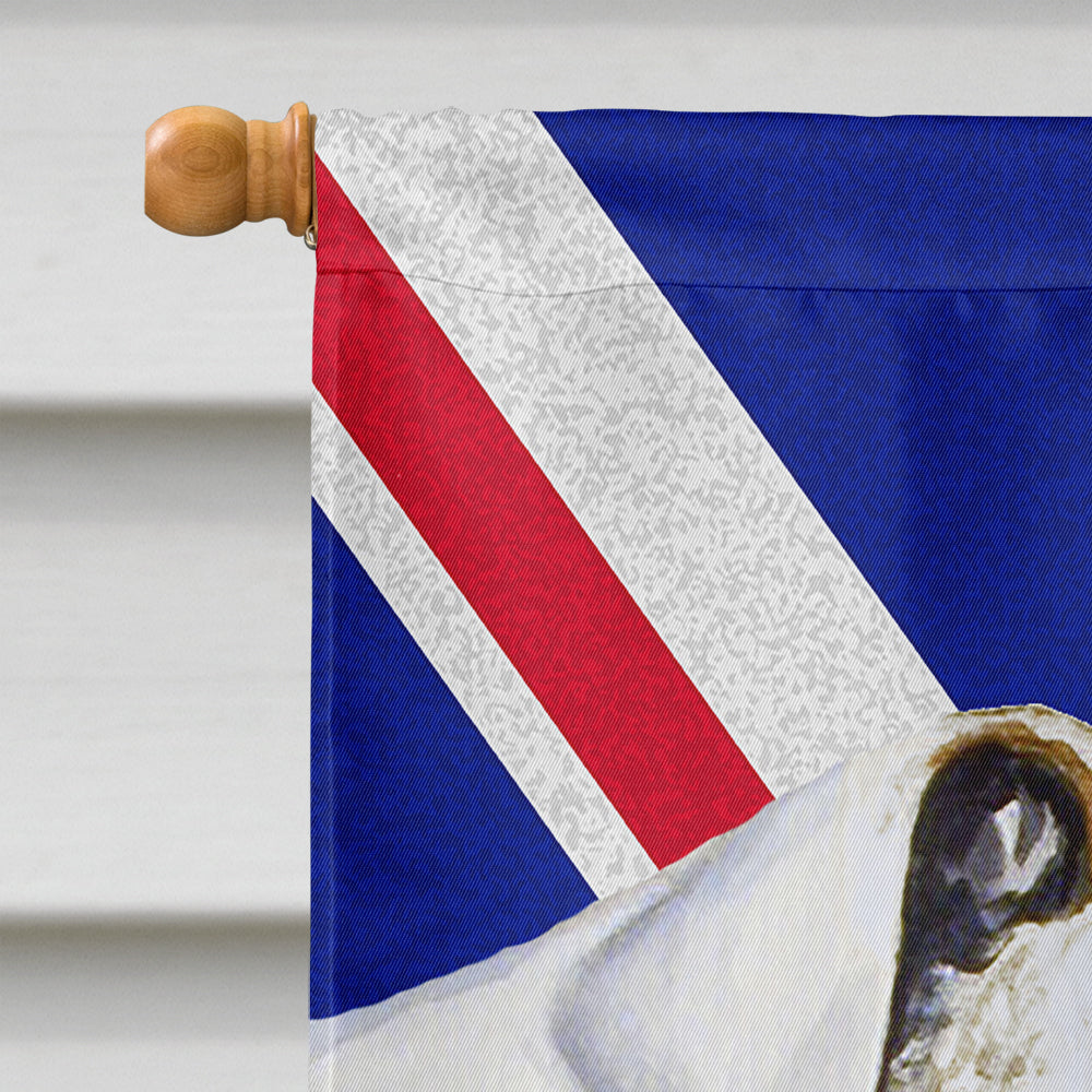English Bulldog with English Union Jack British Flag House Flag 28x40 Porch Sleeve Pole Decorative Outside Yard Banner Artwork Wall Hanging, Polyester