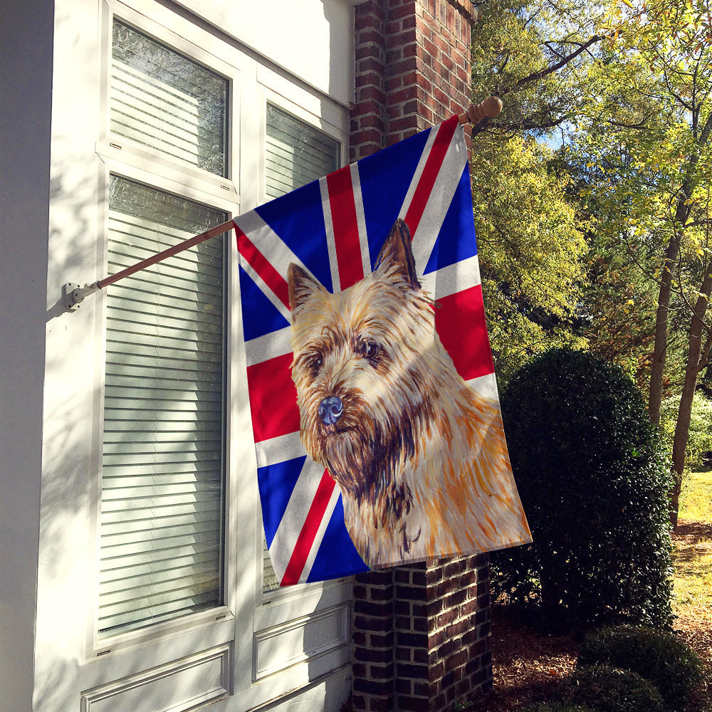 Cairn Terrier with English Union Jack British Flag House Flag 28x40 Porch Sleeve Pole Decorative Outside Yard Banner Artwork Wall Hanging, Polyester
