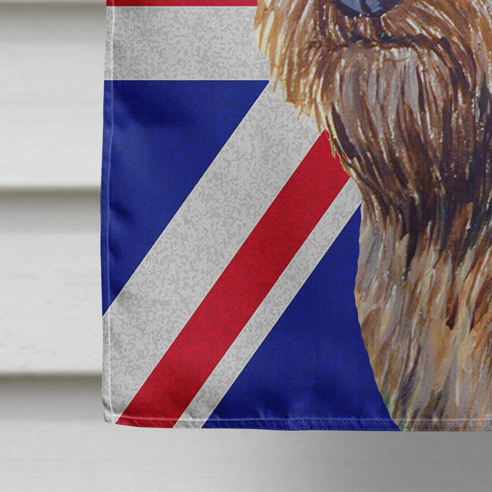 Cairn Terrier with English Union Jack British Flag House Flag 28x40 Porch Sleeve Pole Decorative Outside Yard Banner Artwork Wall Hanging, Polyester