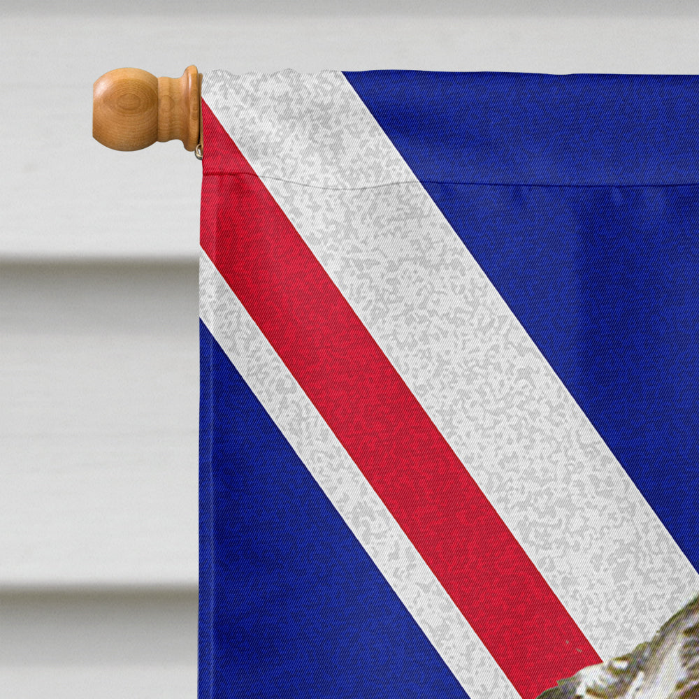 English Setter with English Union Jack British Flag House Flag 28x40 Porch Sleeve Pole Decorative Outside Yard Banner Artwork Wall Hanging, Polyester