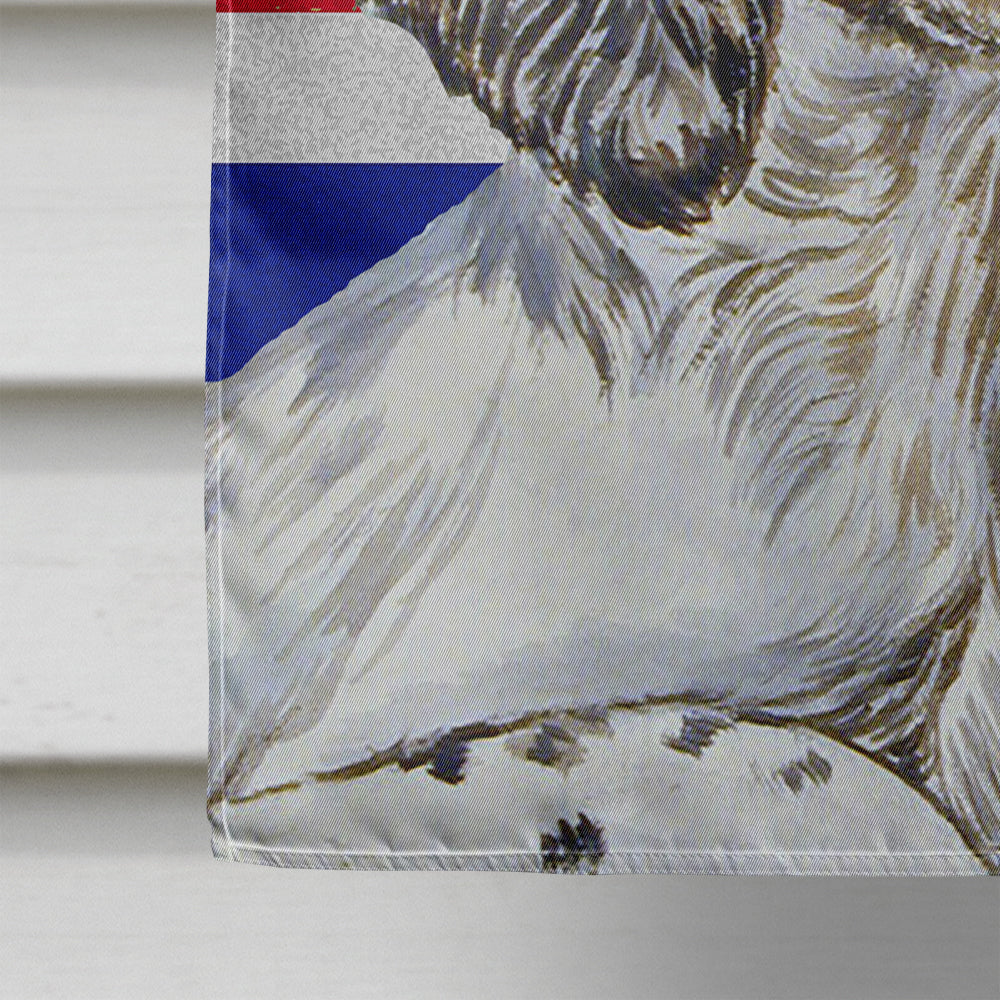 English Setter with English Union Jack British Flag House Flag 28x40 Porch Sleeve Pole Decorative Outside Yard Banner Artwork Wall Hanging, Polyester