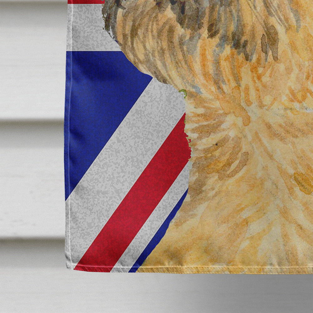 Border Terrier with English Union Jack British Flag House Flag 28x40 Porch Sleeve Pole Decorative Outside Yard Banner Artwork Wall Hanging, Polyester