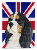 Cavalier Spaniel with English Union Jack British Flag House Flag 28x40 Porch Sleeve Pole Decorative Outside Yard Banner Artwork Wall Hanging, Polyester