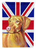 Vizsla with English Union Jack British Flag House Flag 28x40 Porch Sleeve Pole Decorative Outside Yard Banner Artwork Wall Hanging, Polyester