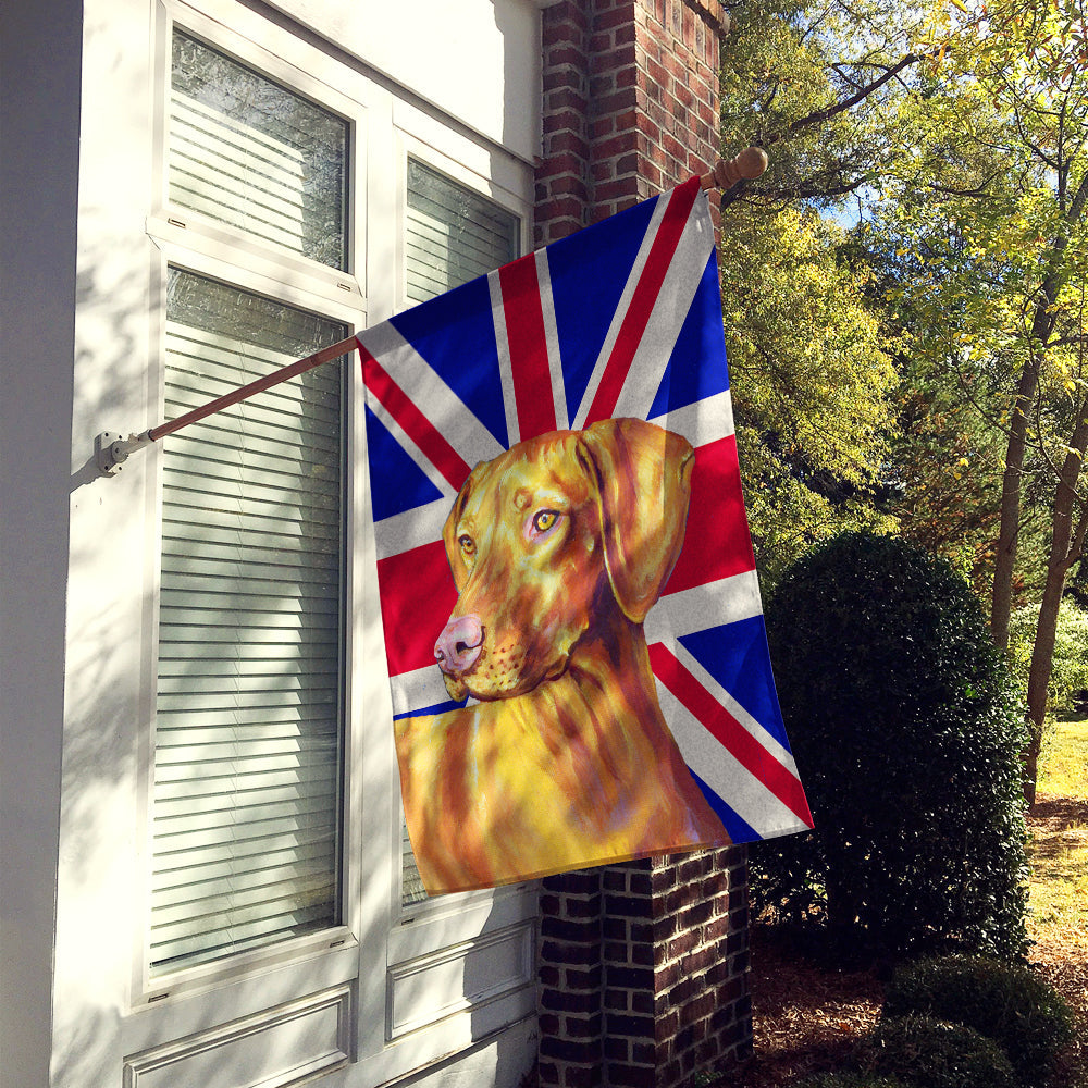 Vizsla with English Union Jack British Flag House Flag 28x40 Porch Sleeve Pole Decorative Outside Yard Banner Artwork Wall Hanging, Polyester