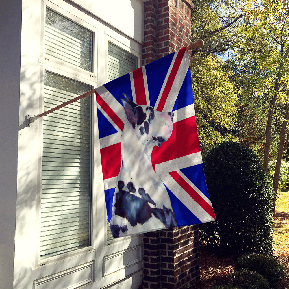 Great Dane with English Union Jack British Flag House Flag 28x40 Porch Sleeve Pole Decorative Outside Yard Banner Artwork Wall Hanging, Polyester