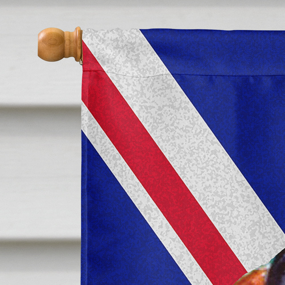 Basset Hound with English Union Jack British Flag House Flag 28x40 Porch Sleeve Pole Decorative Outside Yard Banner Artwork Wall Hanging, Polyester