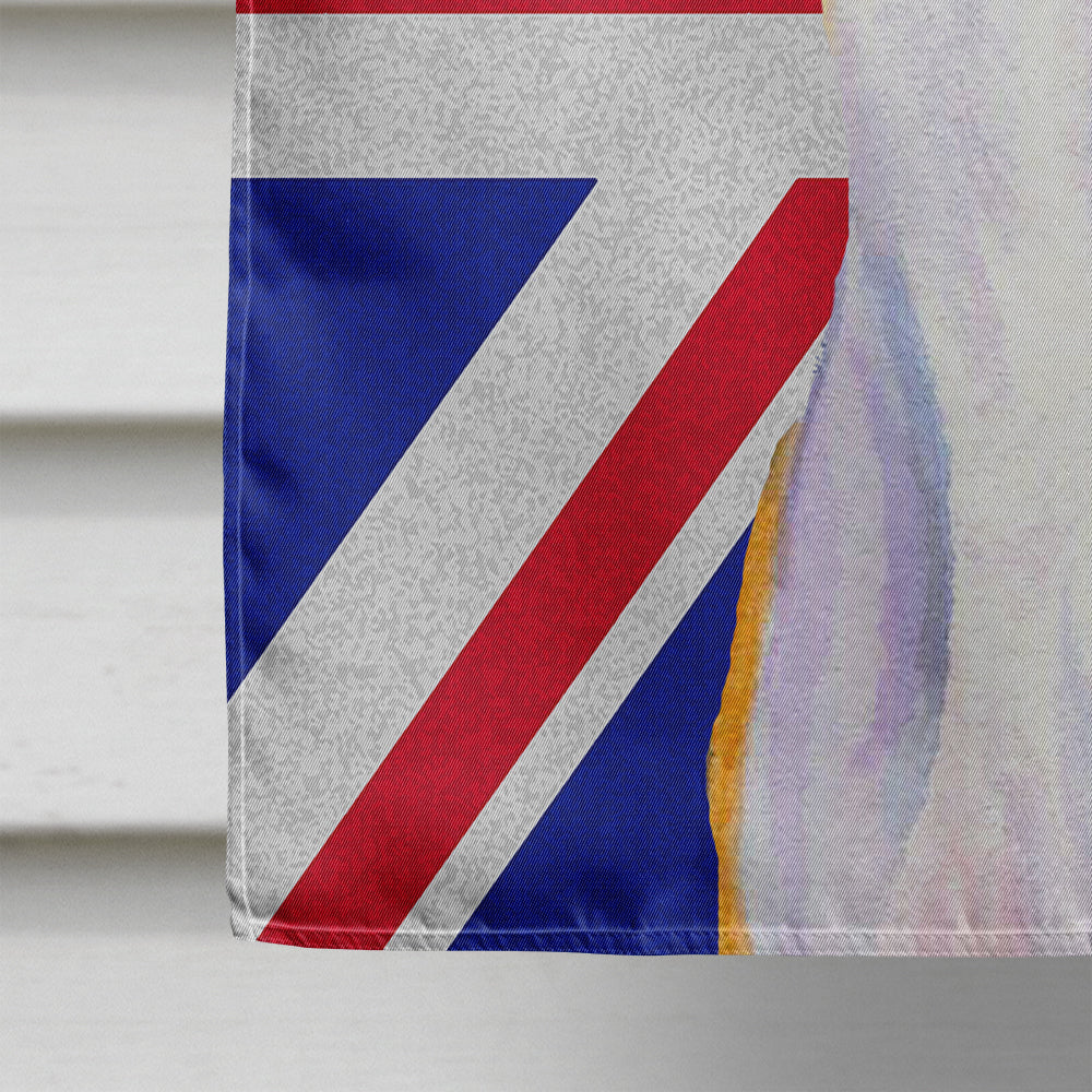 Whippet with English Union Jack British Flag House Flag 28x40 Porch Sleeve Pole Decorative Outside Yard Banner Artwork Wall Hanging, Polyester