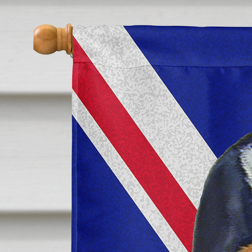 Basset Hound with English Union Jack British Flag House Flag 28x40 Porch Sleeve Pole Decorative Outside Yard Banner Artwork Wall Hanging, Polyester