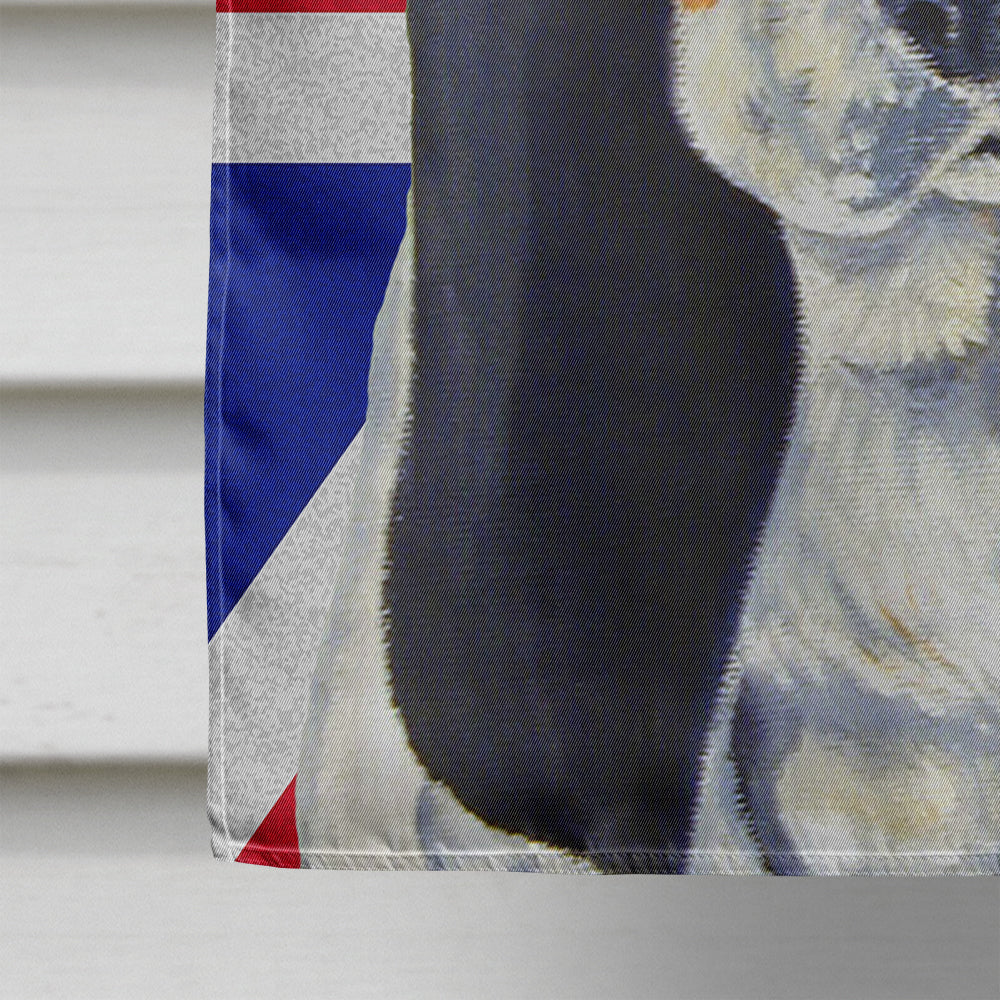 Basset Hound with English Union Jack British Flag House Flag 28x40 Porch Sleeve Pole Decorative Outside Yard Banner Artwork Wall Hanging, Polyester