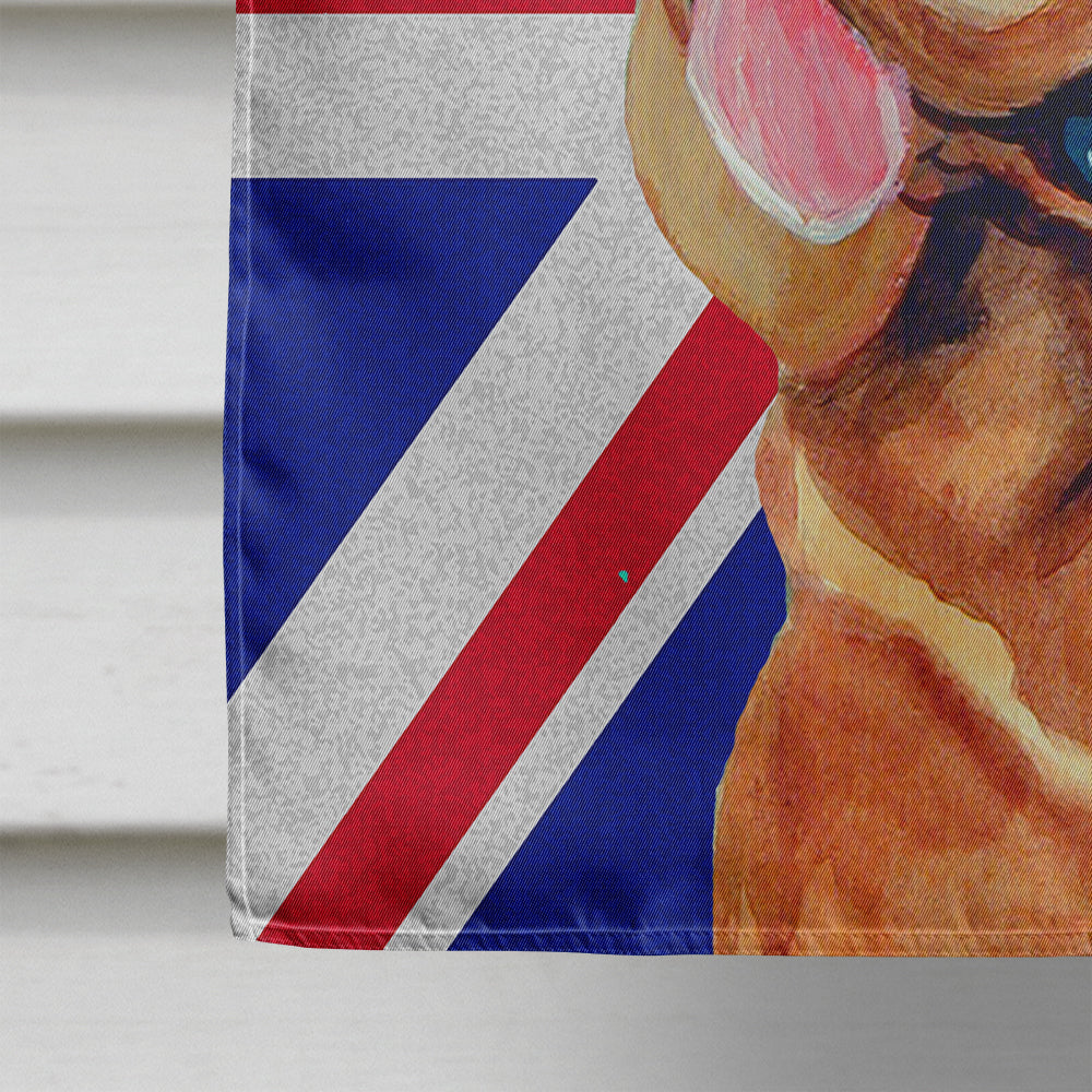 Bloodhound with English Union Jack British Flag House Flag 28x40 Porch Sleeve Pole Decorative Outside Yard Banner Artwork Wall Hanging, Polyester
