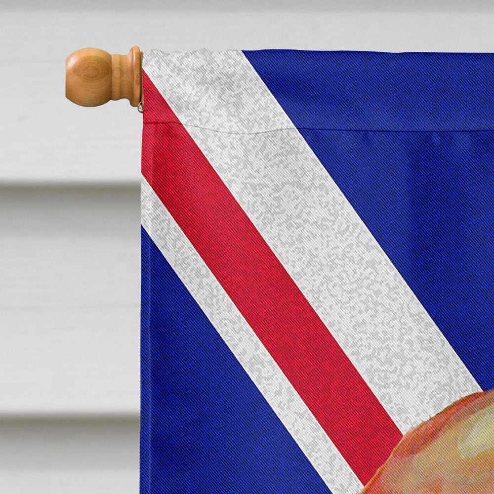 Basset Hound with English Union Jack British Flag House Flag 28x40 Porch Sleeve Pole Decorative Outside Yard Banner Artwork Wall Hanging, Polyester
