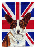 Corgi with English Union Jack British Flag House Flag 28x40 Porch Sleeve Pole Decorative Outside Yard Banner Artwork Wall Hanging, Polyester