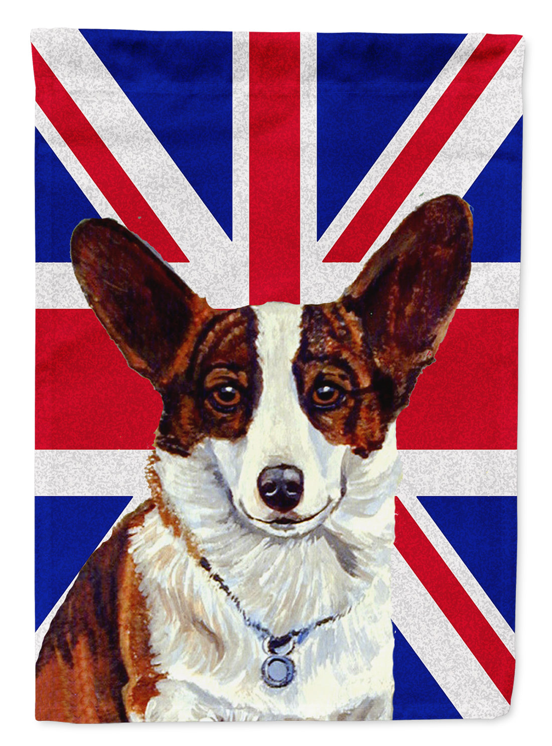 Corgi with English Union Jack British Flag House Flag 28x40 Porch Sleeve Pole Decorative Outside Yard Banner Artwork Wall Hanging, Polyester