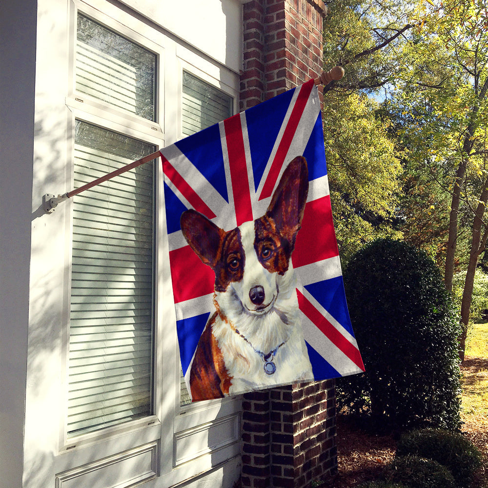 Corgi with English Union Jack British Flag House Flag 28x40 Porch Sleeve Pole Decorative Outside Yard Banner Artwork Wall Hanging, Polyester