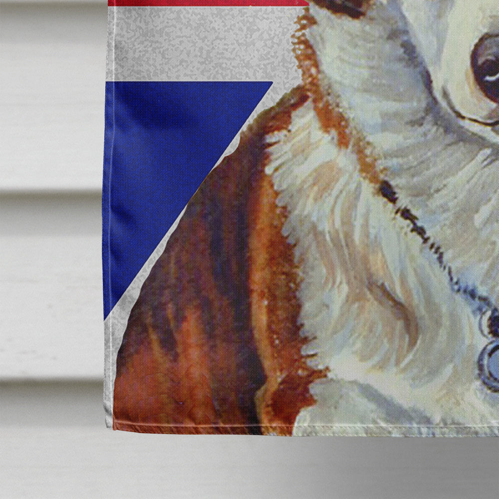 Corgi with English Union Jack British Flag House Flag 28x40 Porch Sleeve Pole Decorative Outside Yard Banner Artwork Wall Hanging, Polyester