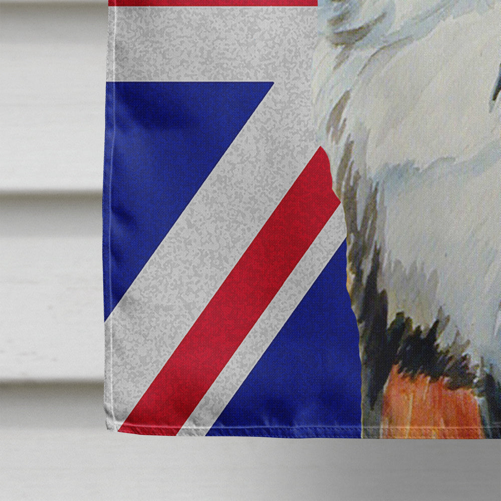 Bernese Mountain Dog with English Union Jack British Flag House Flag 28x40 Porch Sleeve Pole Decorative Outside Yard Banner Artwork Wall Hanging, Polyester