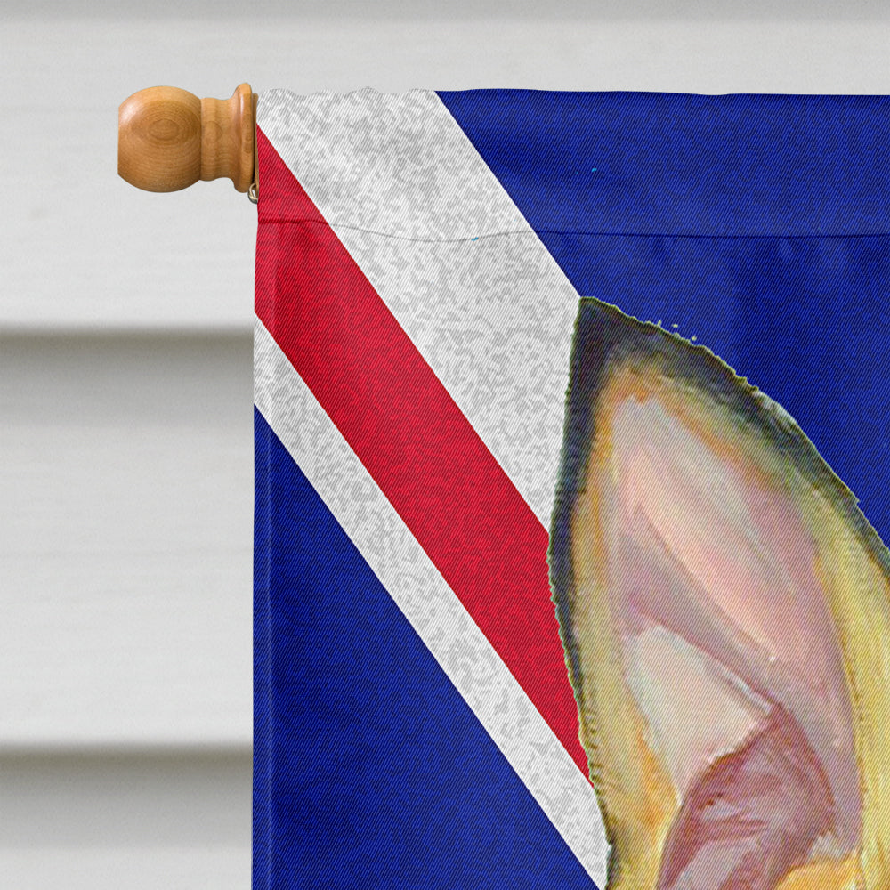 Min Pin with English Union Jack British Flag House Flag 28x40 Porch Sleeve Pole Decorative Outside Yard Banner Artwork Wall Hanging, Polyester