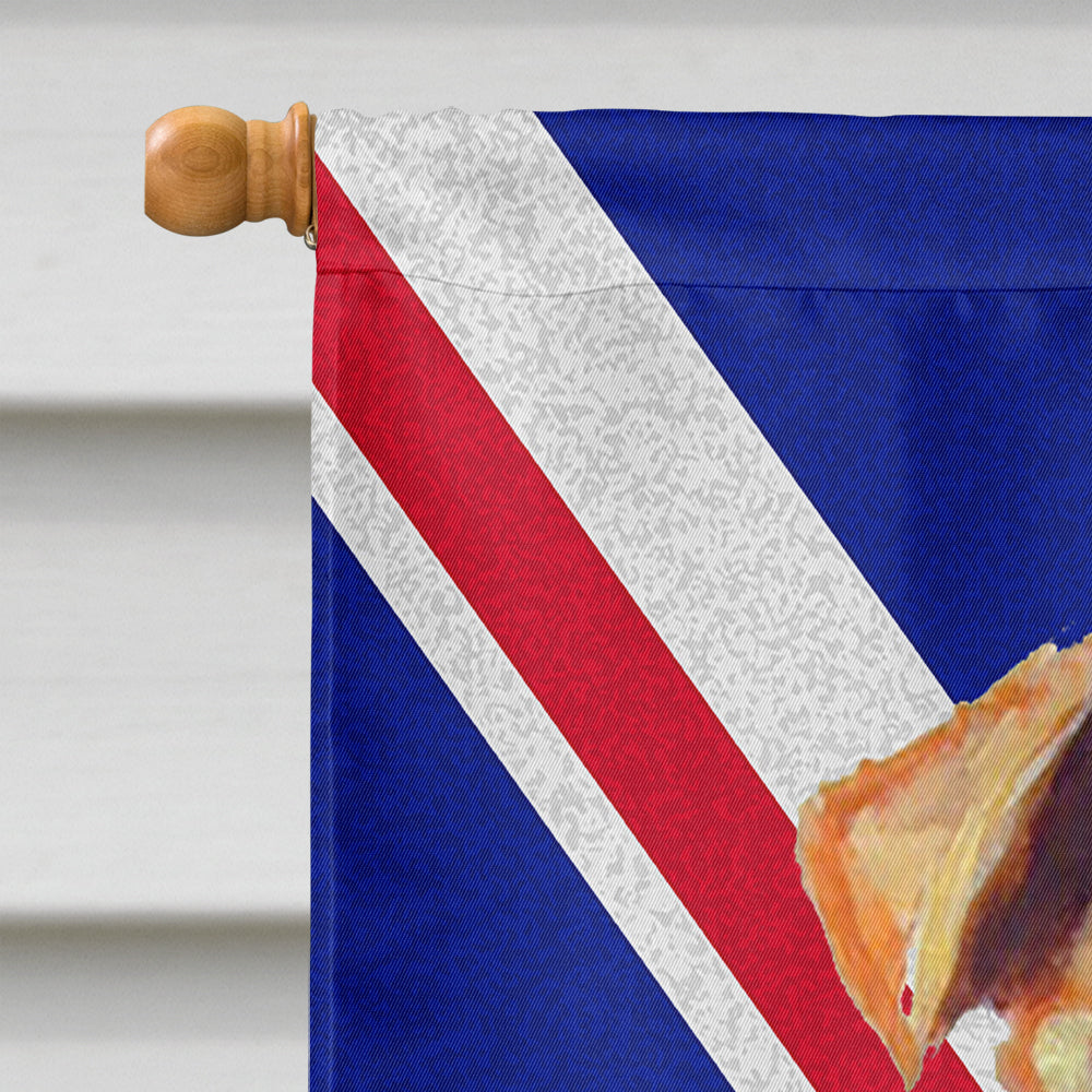 Airedale with English Union Jack British Flag House Flag 28x40 Porch Sleeve Pole Decorative Outside Yard Banner Artwork Wall Hanging, Polyester