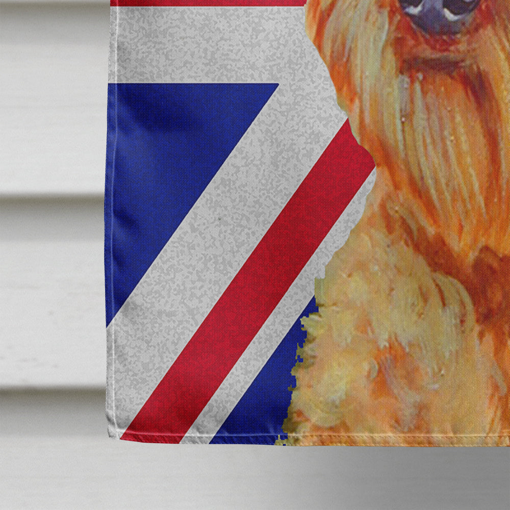 Airedale with English Union Jack British Flag House Flag 28x40 Porch Sleeve Pole Decorative Outside Yard Banner Artwork Wall Hanging, Polyester