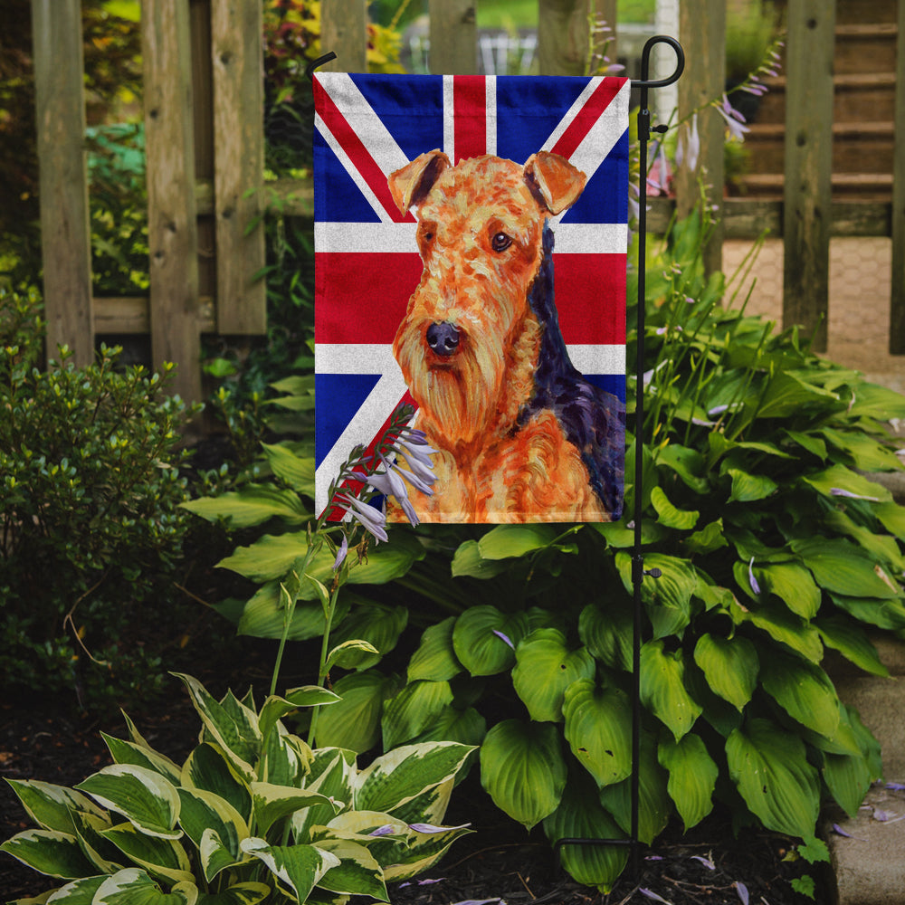 Airedale with English Union Jack British Flag Garden Flag Mailbox Decorative Yard Banner Outside Patio Artwork for Flower Beds, Garden Size, Multicolor