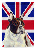 French Bulldog with English Union Jack British Flag House Flag 28x40 Porch Sleeve Pole Decorative Outside Yard Banner Artwork Wall Hanging, Polyester
