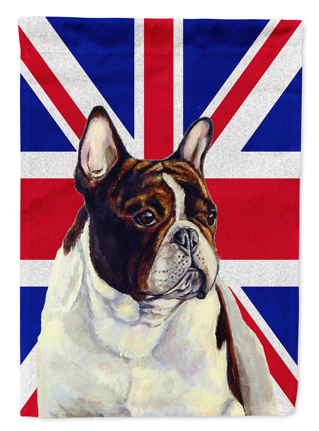 French Bulldog with English Union Jack British Flag House Flag 28x40 Porch Sleeve Pole Decorative Outside Yard Banner Artwork Wall Hanging, Polyester