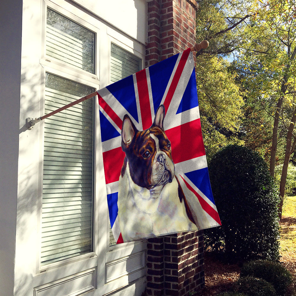 French Bulldog with English Union Jack British Flag House Flag 28x40 Porch Sleeve Pole Decorative Outside Yard Banner Artwork Wall Hanging, Polyester