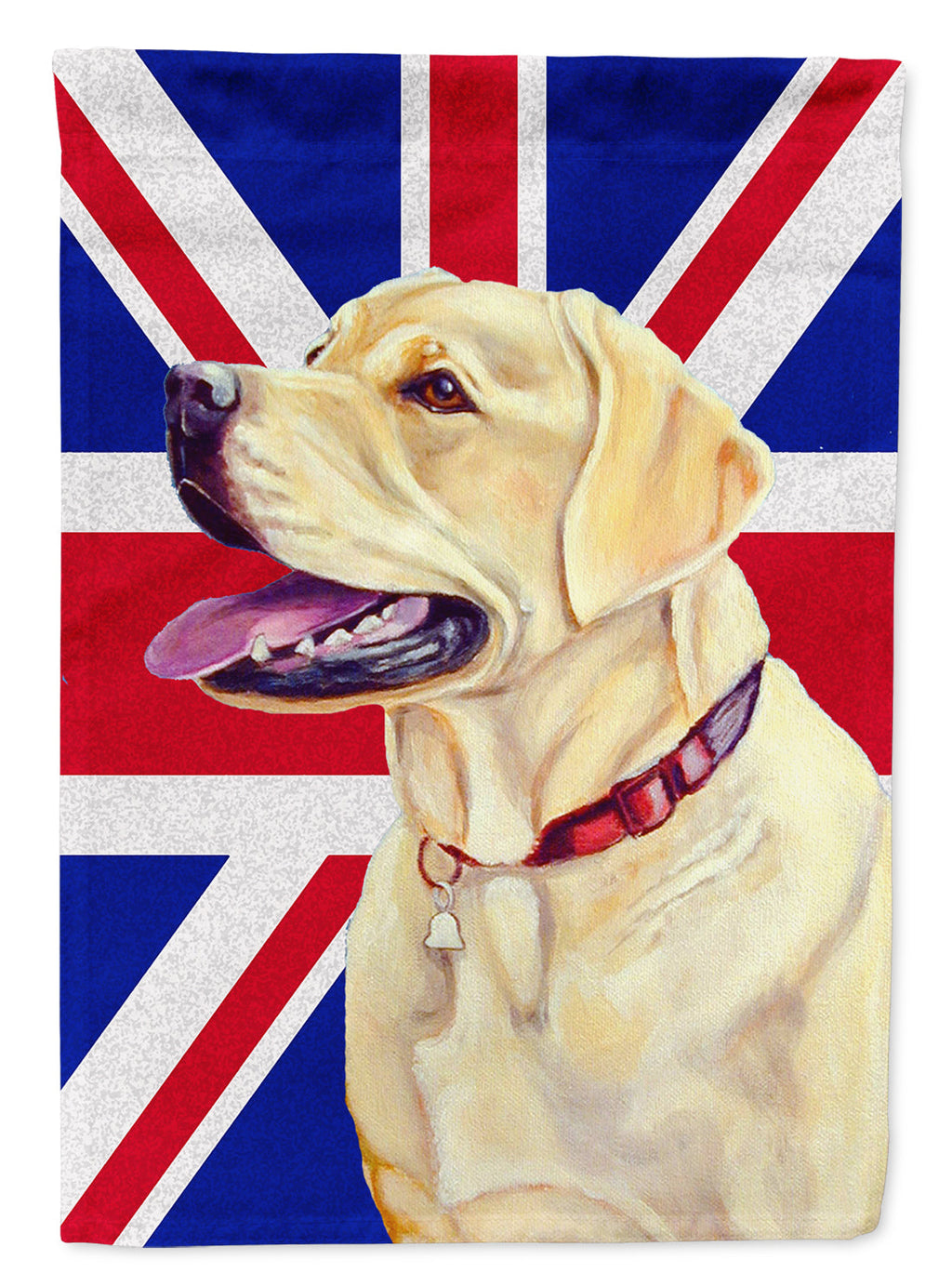 Labrador with English Union Jack British Flag House Flag 28x40 Porch Sleeve Pole Decorative Outside Yard Banner Artwork Wall Hanging, Polyester