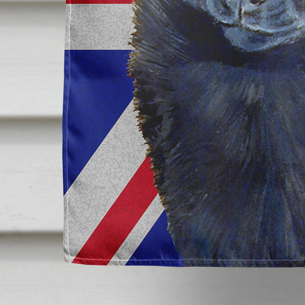 Schipperke with English Union Jack British Flag House Flag 28x40 Porch Sleeve Pole Decorative Outside Yard Banner Artwork Wall Hanging, Polyester