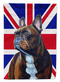 French Bulldog with English Union Jack British Flag House Flag 28x40 Porch Sleeve Pole Decorative Outside Yard Banner Artwork Wall Hanging, Polyester