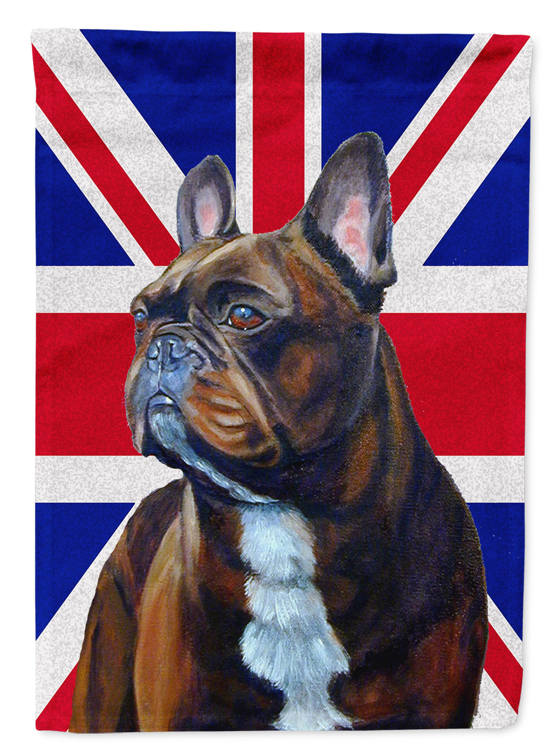 French Bulldog with English Union Jack British Flag House Flag 28x40 Porch Sleeve Pole Decorative Outside Yard Banner Artwork Wall Hanging, Polyester