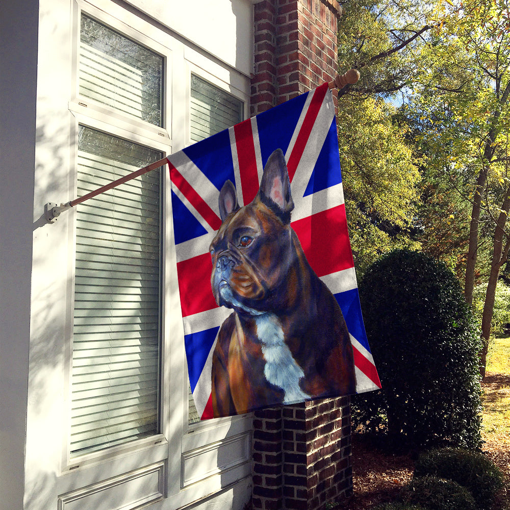 French Bulldog with English Union Jack British Flag House Flag 28x40 Porch Sleeve Pole Decorative Outside Yard Banner Artwork Wall Hanging, Polyester