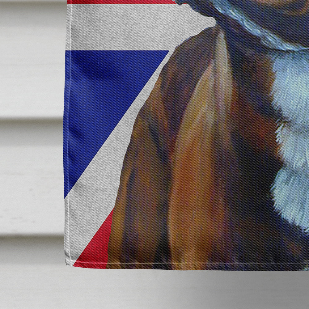 French Bulldog with English Union Jack British Flag House Flag 28x40 Porch Sleeve Pole Decorative Outside Yard Banner Artwork Wall Hanging, Polyester