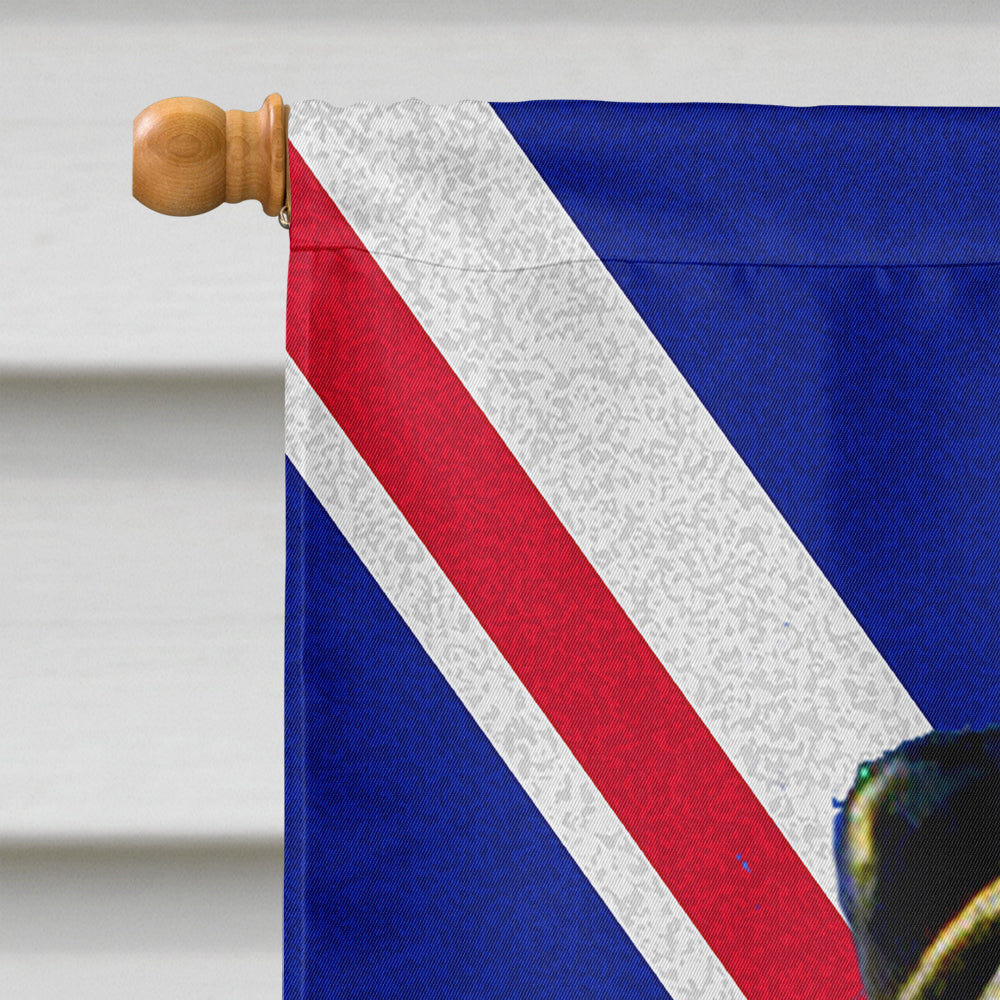 Pug with English Union Jack British Flag House Flag 28x40 Porch Sleeve Pole Decorative Outside Yard Banner Artwork Wall Hanging, Polyester