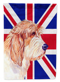 Petit Basset Griffon Vendeen PBGV with English Union Jack British Flag House Flag 28x40 Porch Sleeve Pole Decorative Outside Yard Banner Artwork Wall Hanging, Polyester