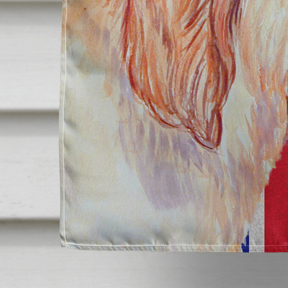 Petit Basset Griffon Vendeen PBGV with English Union Jack British Flag House Flag 28x40 Porch Sleeve Pole Decorative Outside Yard Banner Artwork Wall Hanging, Polyester