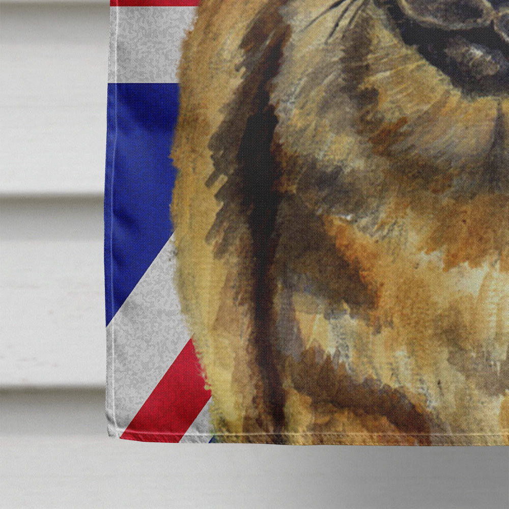 Tibetan Spaniel with English Union Jack British Flag House Flag 28x40 Porch Sleeve Pole Decorative Outside Yard Banner Artwork Wall Hanging, Polyester