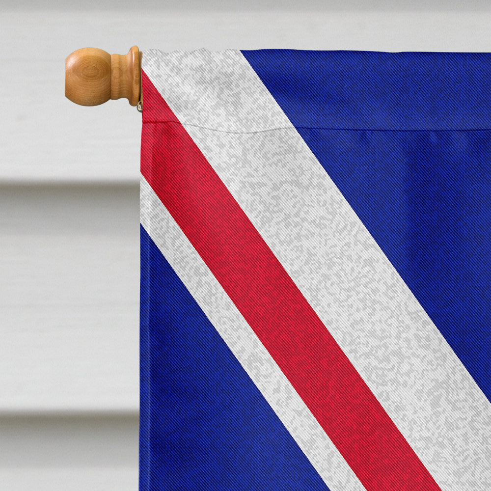 Chinese Crested with English Union Jack British Flag House Flag 28x40 Porch Sleeve Pole Decorative Outside Yard Banner Artwork Wall Hanging, Polyester