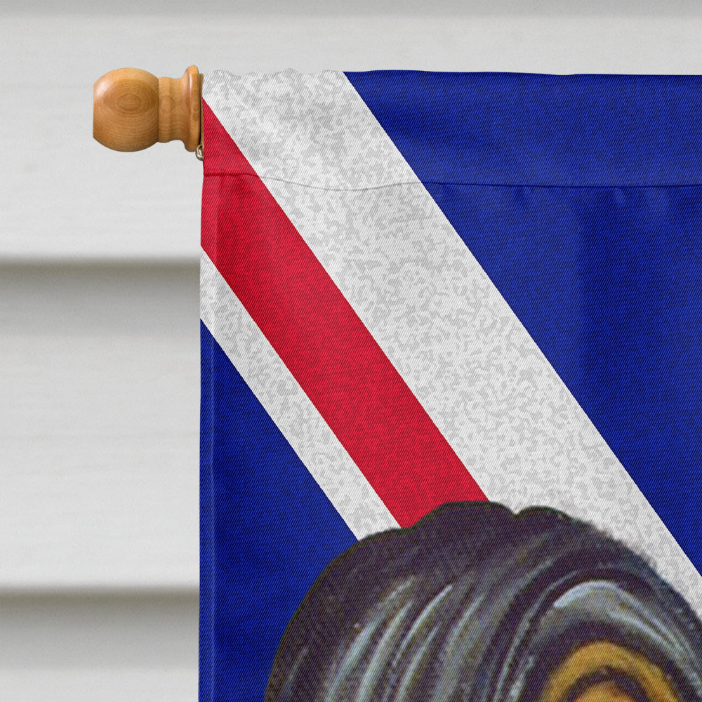 Papillon with English Union Jack British Flag House Flag 28x40 Porch Sleeve Pole Decorative Outside Yard Banner Artwork Wall Hanging, Polyester